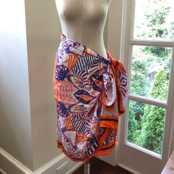 Stella & Dot Union Square Scarf - Tangerine - Picture 2 of 7